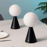 Macie 11.75" Modern Minimalist Globe Rechargeable/Cordless Dimmable Integrated LED Table Lamp with Touch Sensor Set 2