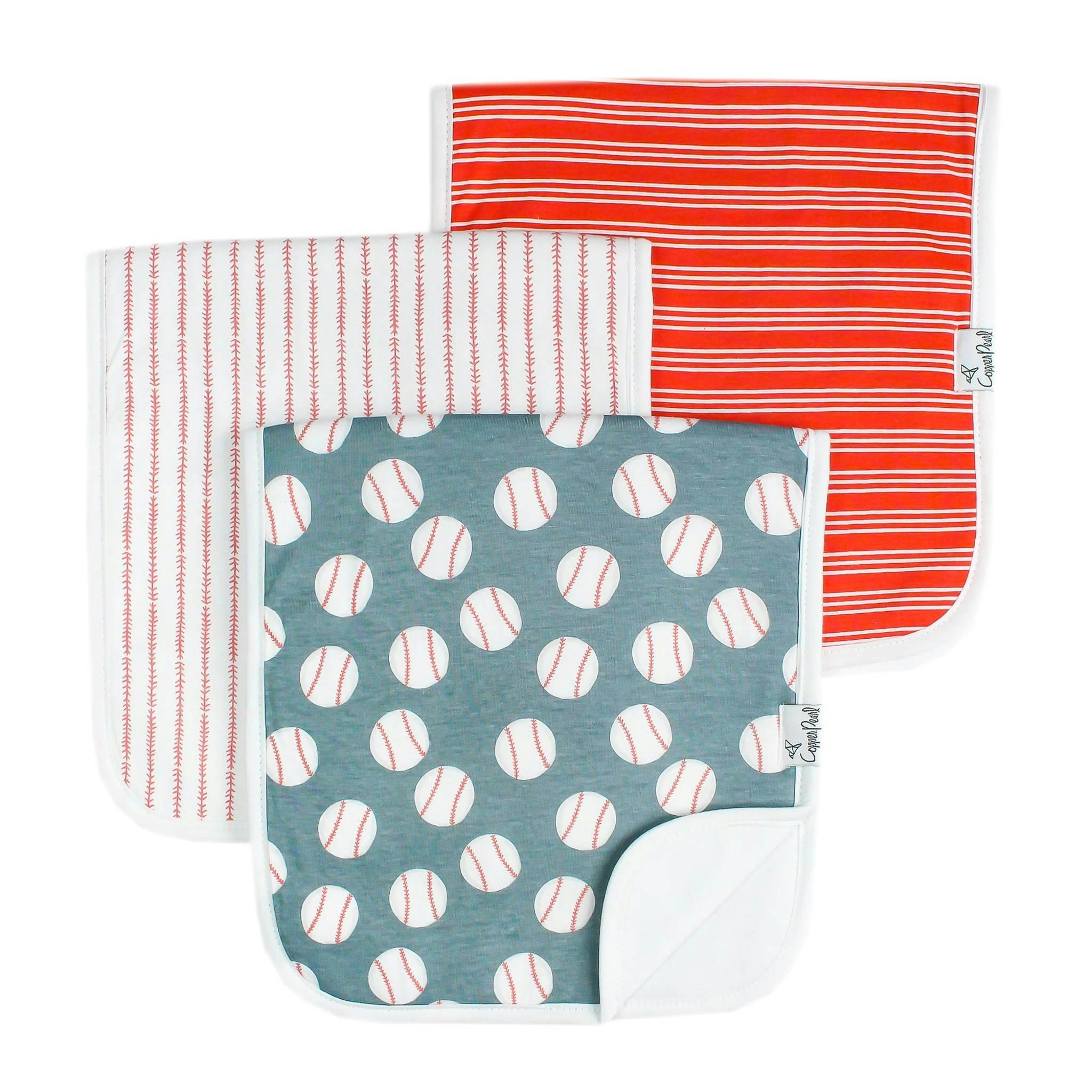 3 Pack Premium Burp Cloths - Slugger