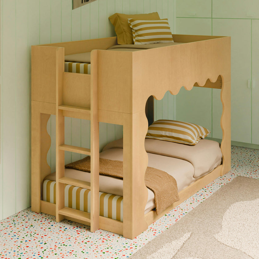 Lido Wave Convertible Low Loft Twin Bed in Honey