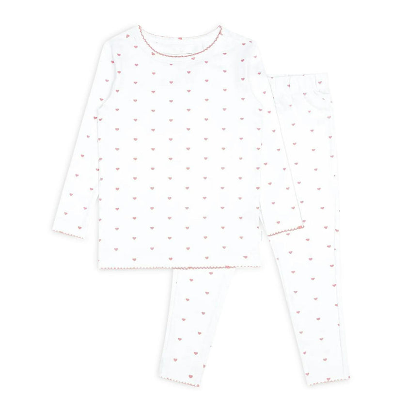girls pink heart pima pajamas set