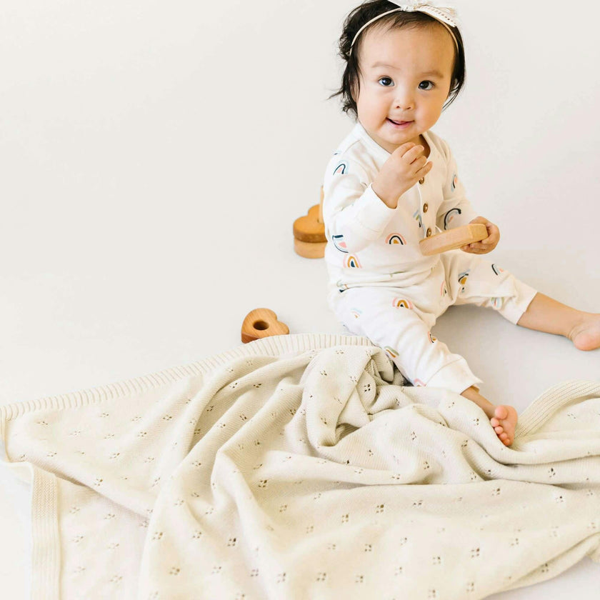 Organic Baby Blanket Pointelle