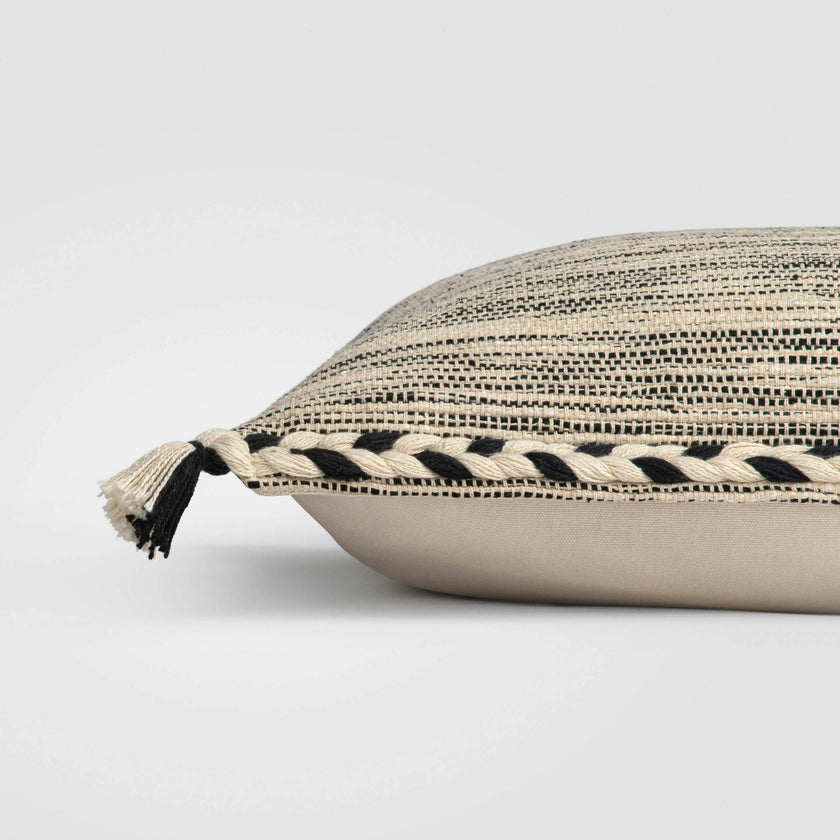 Black & White Braided Throw Pillow