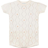 Girls Eyelet Knit Romper Ivory