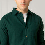 Men's Organic Long Sleeve Flannel Button Down Shirt, Green