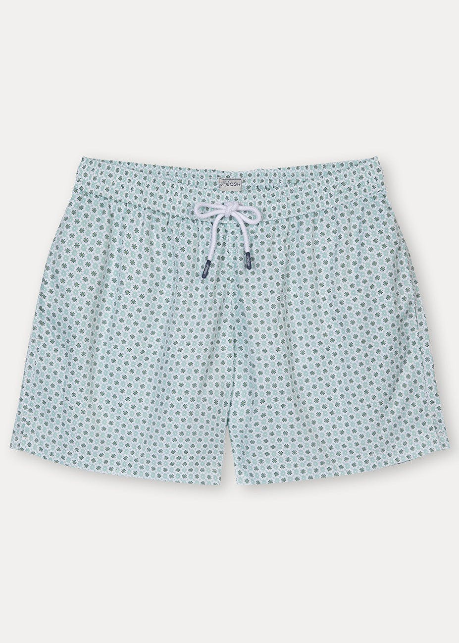 Floral Green Men's Swim Shorts