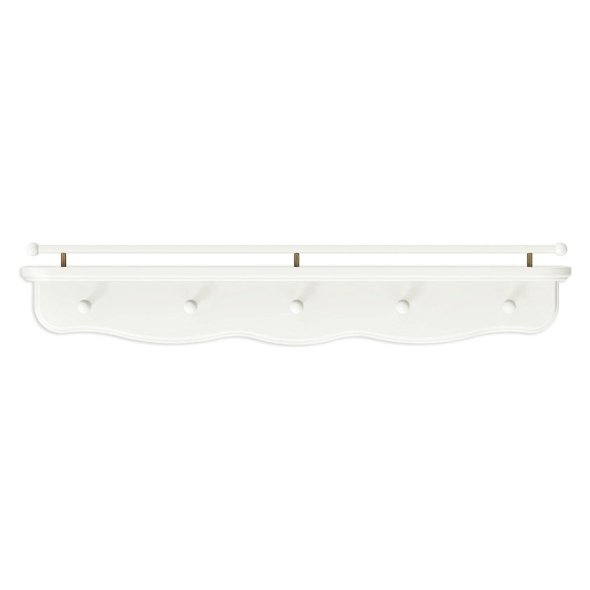 Liberty 31" Wall Shelf with Hooks in Warm White
