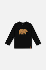 Organic Cotton Jersey T-Shirt Black and Beige