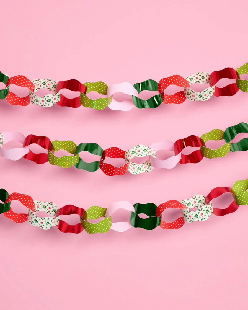 Tis the Season Paper Chains - 90 strip holiday garland