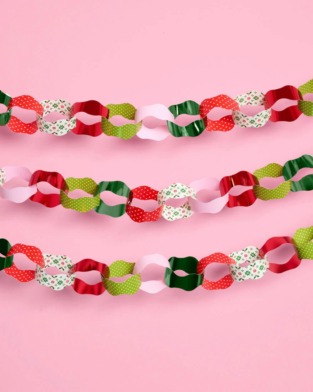 Tis the Season Paper Chains - 90 strip holiday garland