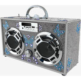 Silver Bling Boombox & Bluetooth Speaker