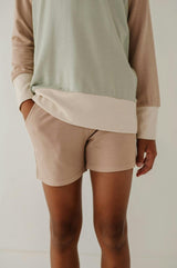 Boys Terry Sweatshorts in Taupe