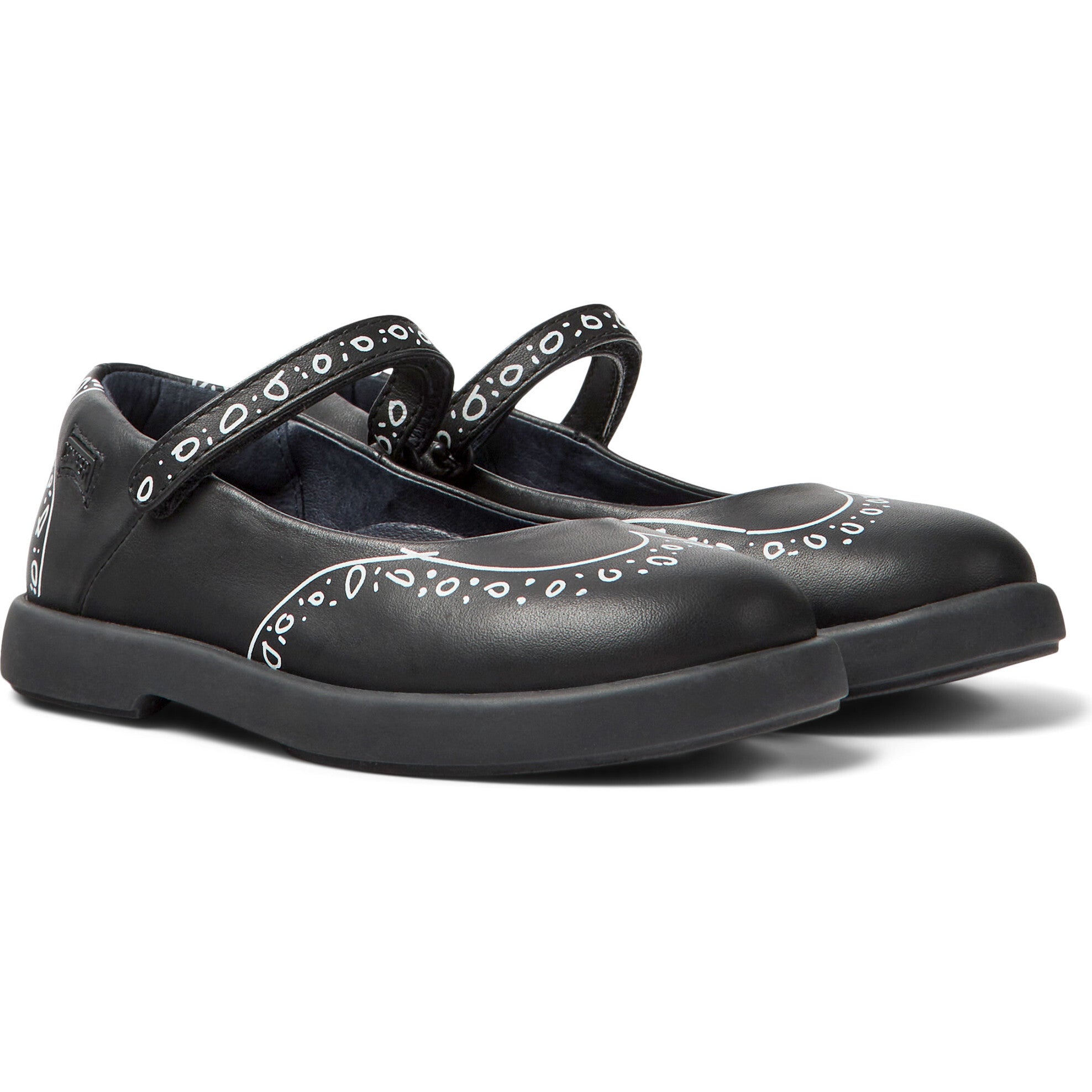Duet Twins Printed Leather Mary Jane Shoes
