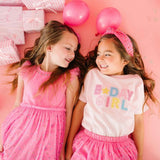 Birthday Girl Rhinestone Patch Short Sleeve T-Shirt - Ballet