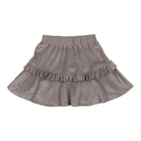 Velour Tired Ruffle A-Line Short Skirt