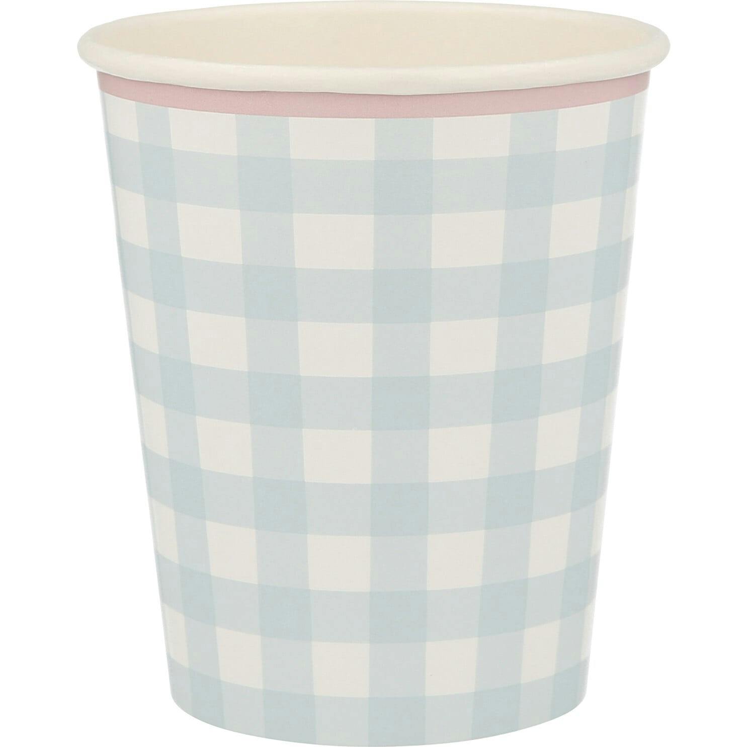 Set of 12 Gingham Cups