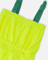 Terry Cloth Sleeveless Jumpsuit Yellow