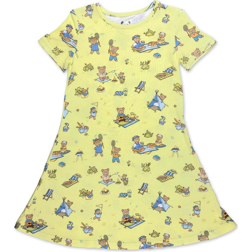Teddy Picnic Girls' Short Sleeve Dress
