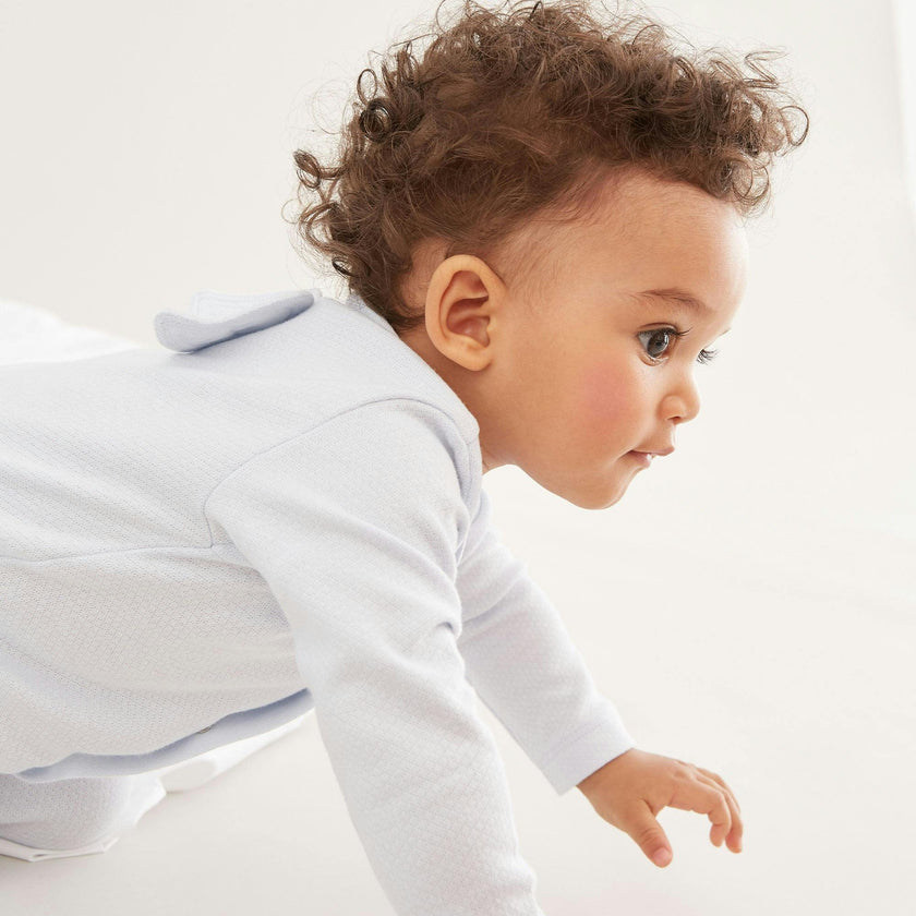 Angel Wing™ Pointelle Sleepsuit - Blue