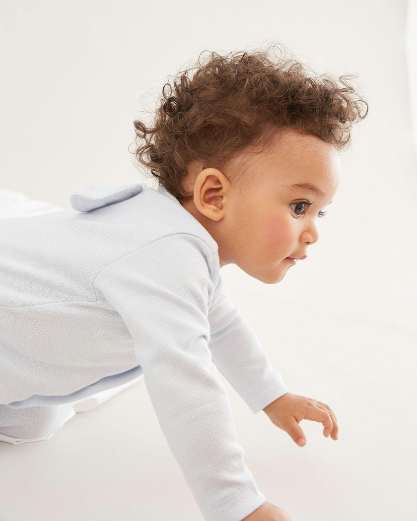 Angel Wing™ Pointelle Sleepsuit - Blue