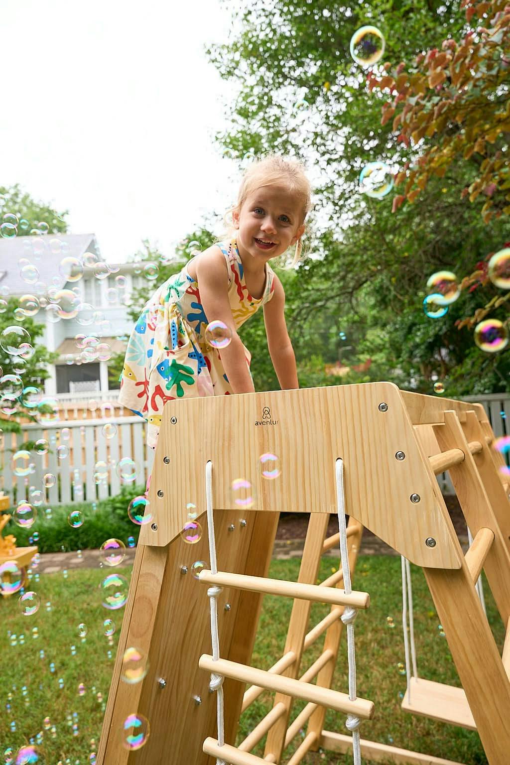 Magnolia 7-in-1 Real Wood Playset | Indoor & Outdoor Climbing Gym for Kids