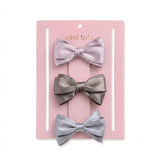 Multicolor Classic Satin Bow Hair Clip Set