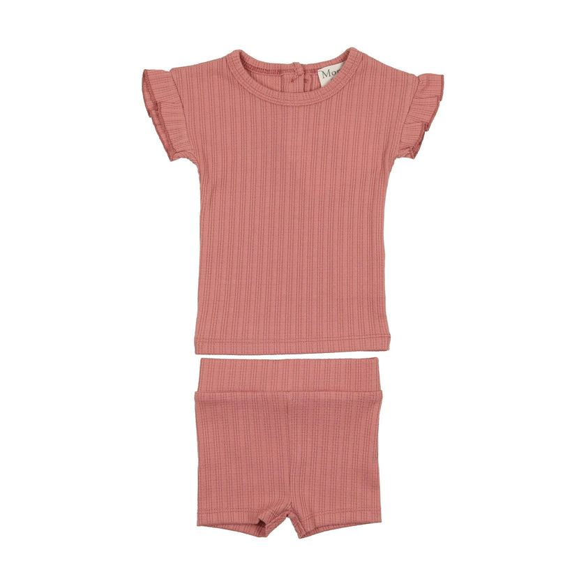 Ruffle Ladder Stripe Short Set