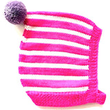 Buttoned Stripe Bonnet
