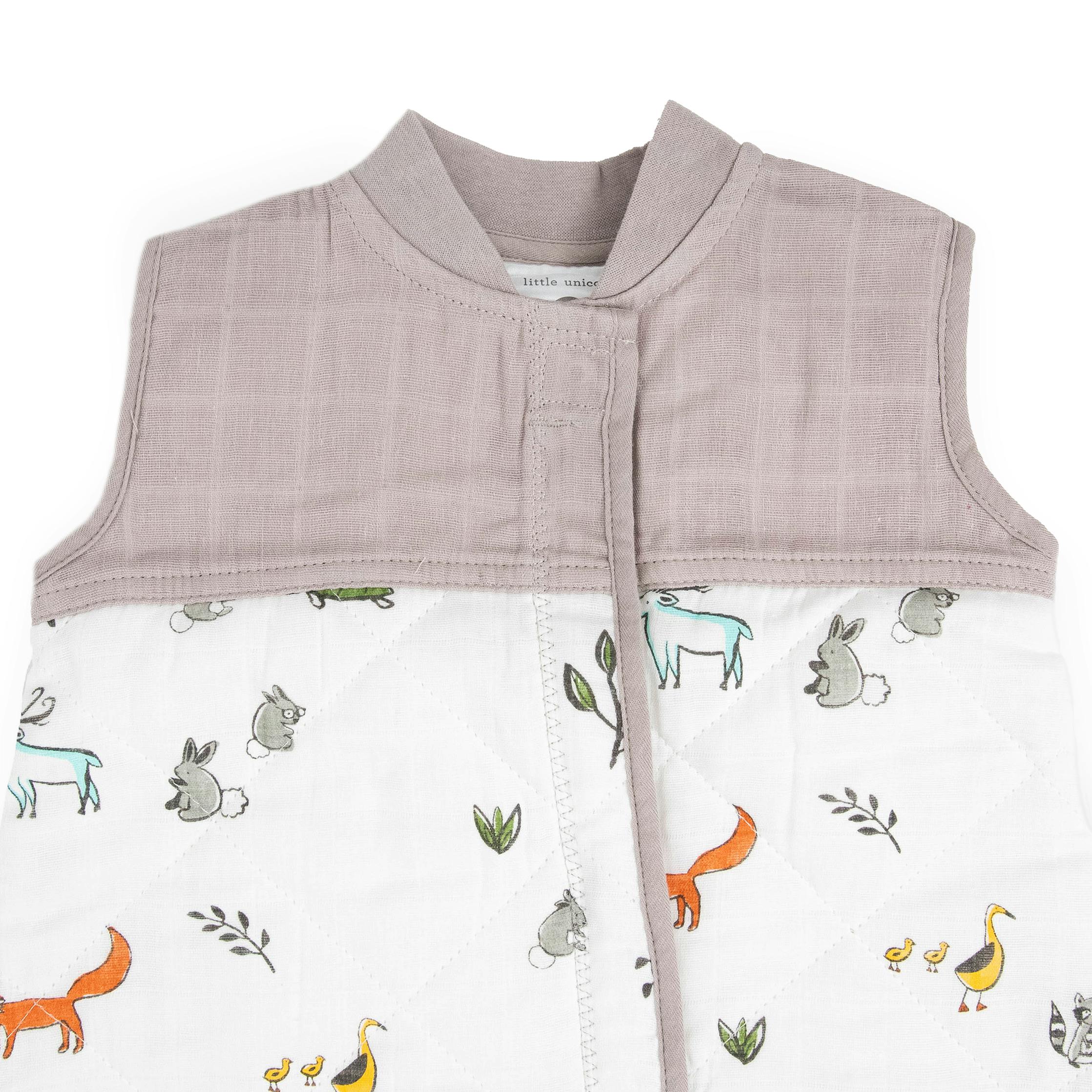 Cotton Muslin Quilted Sleep Bag - Forest Friends