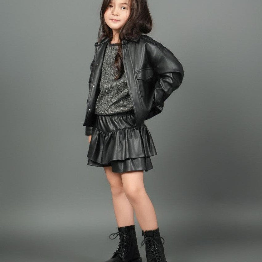 Faux Leather Skort