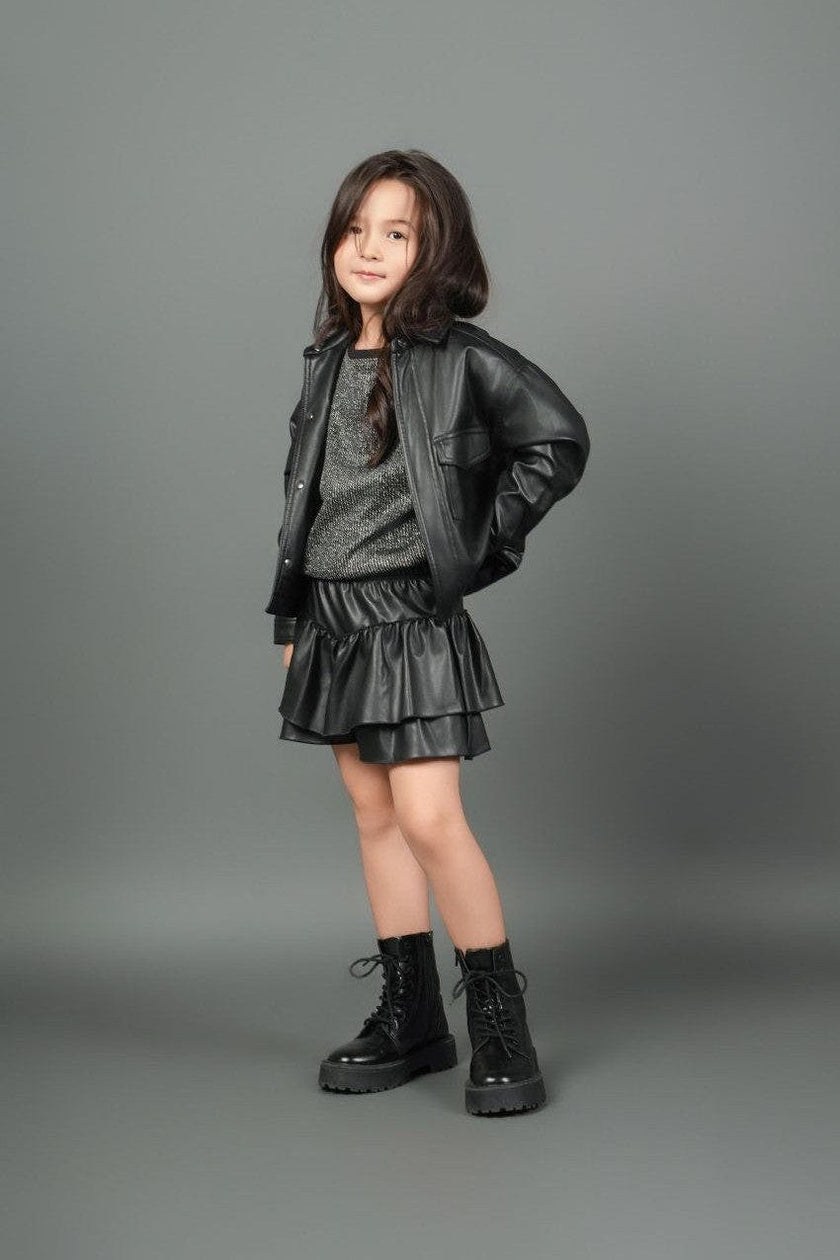 Faux Leather Skort