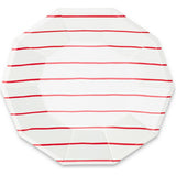 Candy Apple Frenchie Striped Large Plates