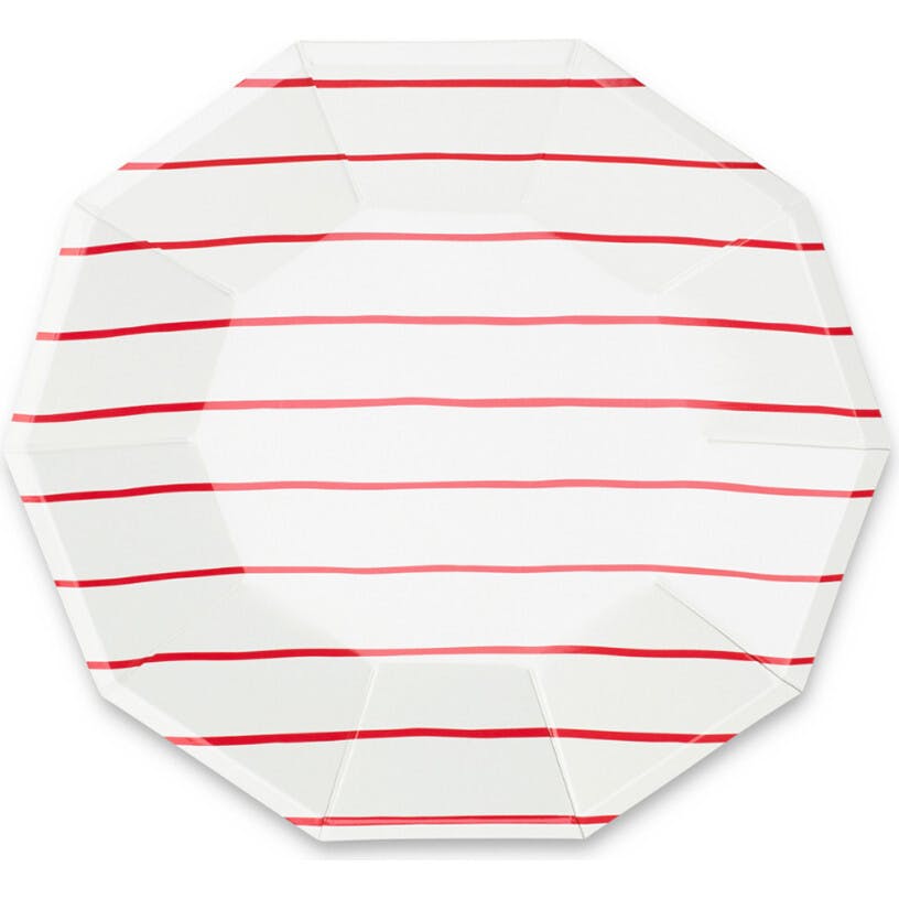 Candy Apple Frenchie Striped Large Plates