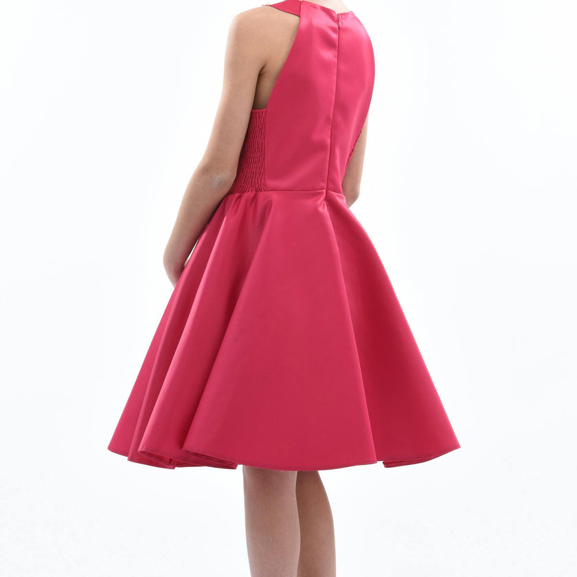 Fuchsia Cardona Pearl Halter Dress