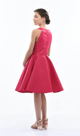 Fuchsia Cardona Pearl Halter Dress