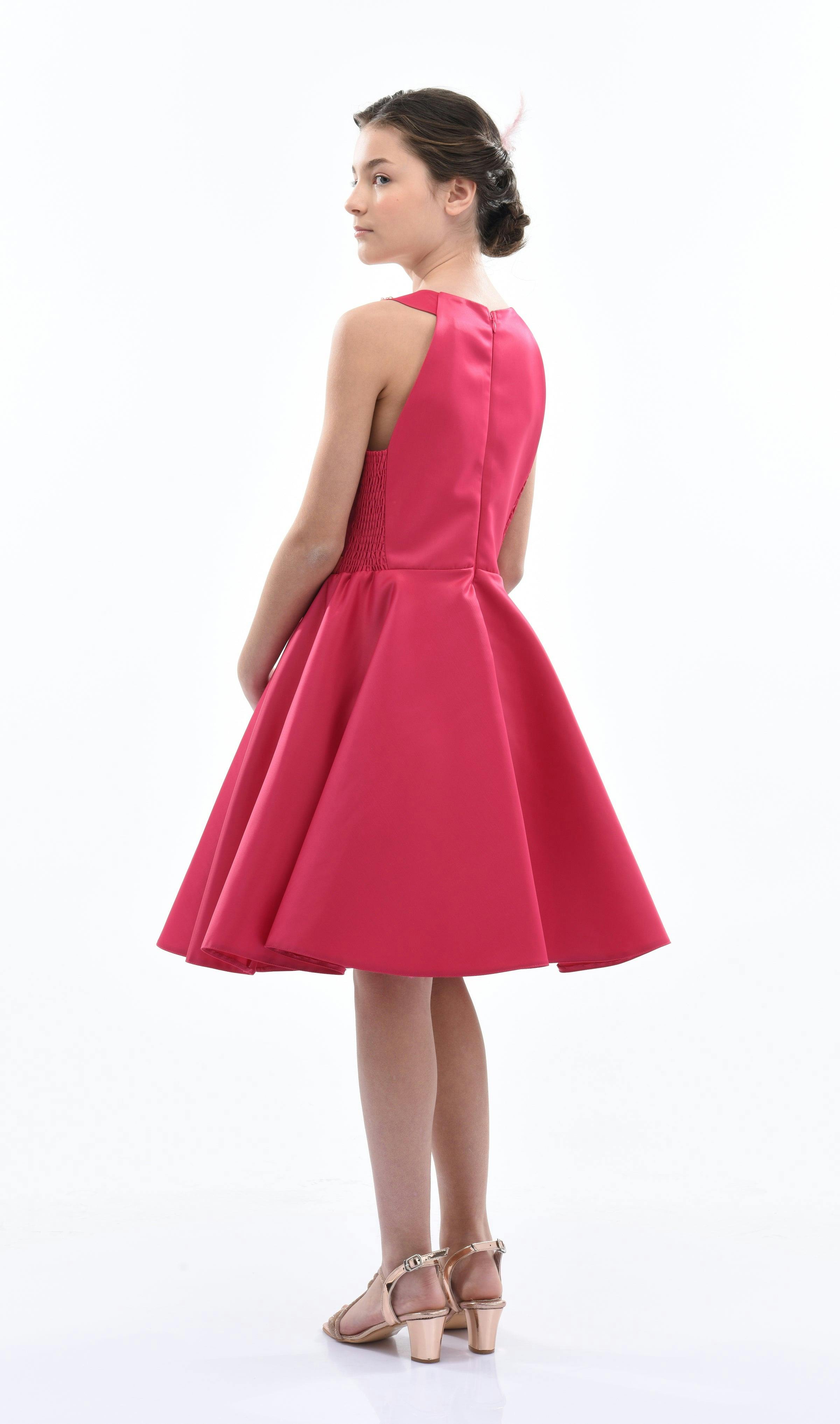 Fuchsia Cardona Pearl Halter Dress