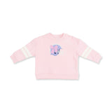 Football Helmets Pink - Drop Sleeve Sweatshirt with Varsity Stripes