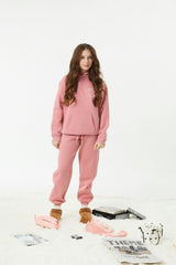 Lea Rose Pink French Terry Oversized Hoodie - Low Key