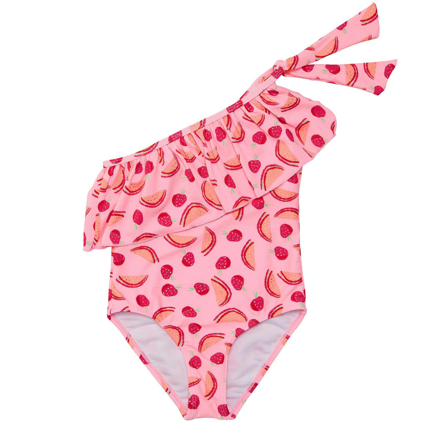 UPF50+ Ruffle One Shoulder Swimsuit