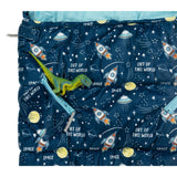 Sleep-n-Pack: Packable Little Kid's Sleeping Bag & Backpack, Cozy Mink, Space & Rockets