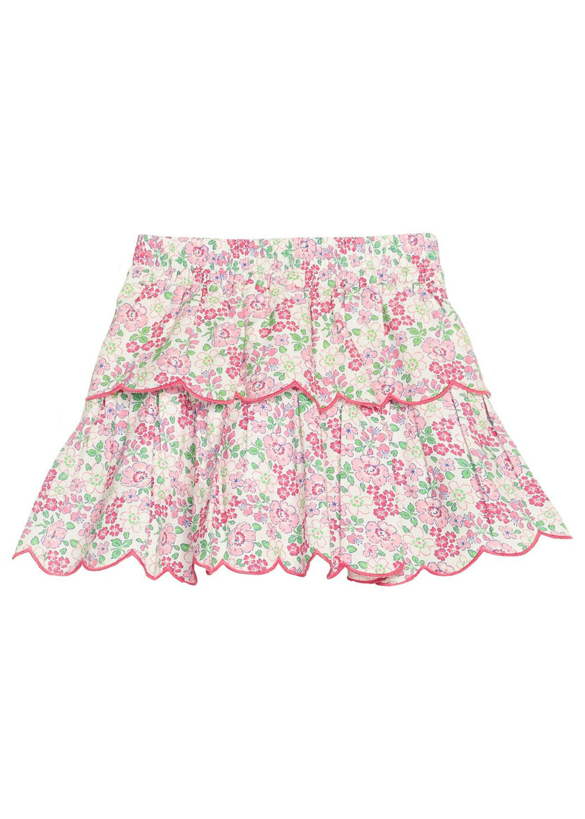 Two Tiered Skort - Pink Bloomsbury Blossoms