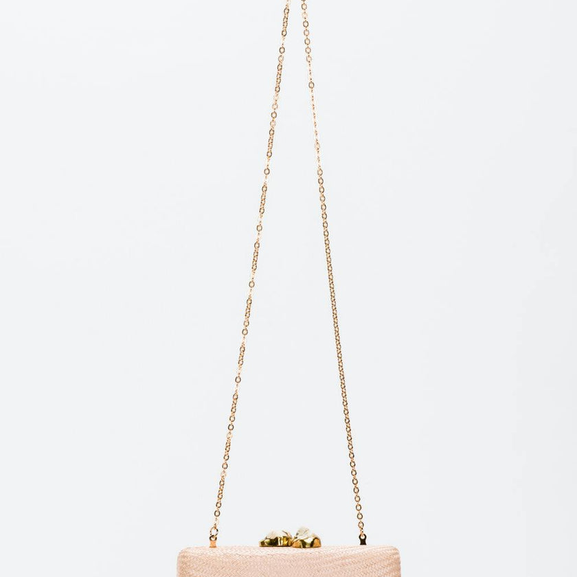 Women's Jen Straw White Stone Clutch Bag