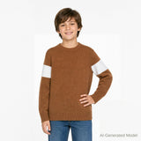Big Kids Boys Crewneck Sweater | Burnt Orange