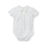 Baby Pintuck Bodysuit, white