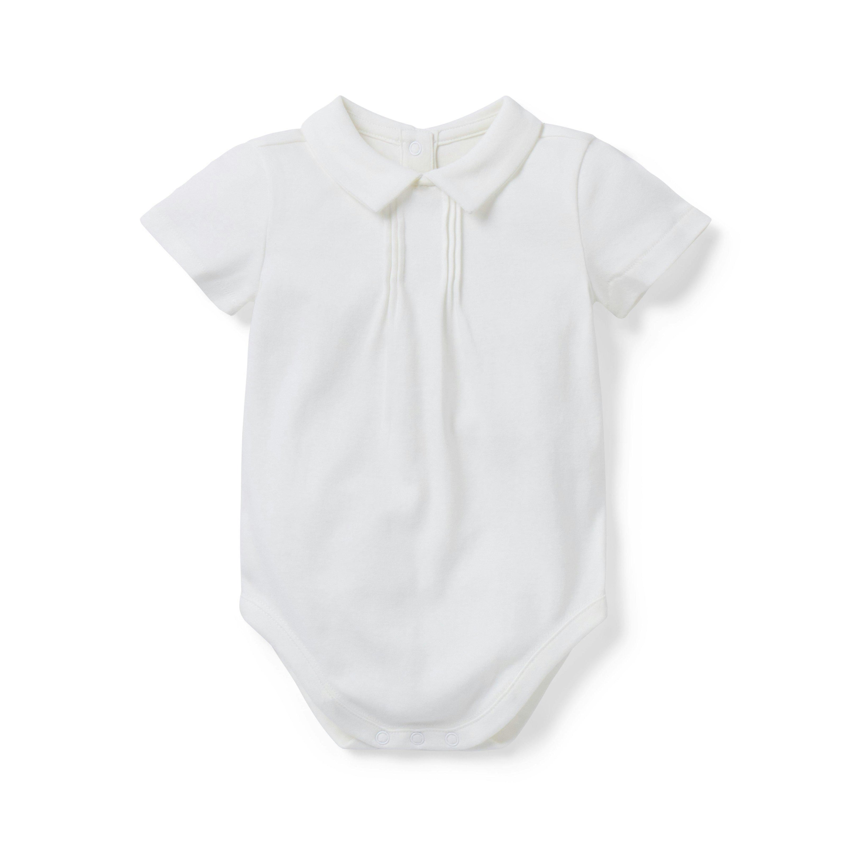 Baby Pintuck Bodysuit, white