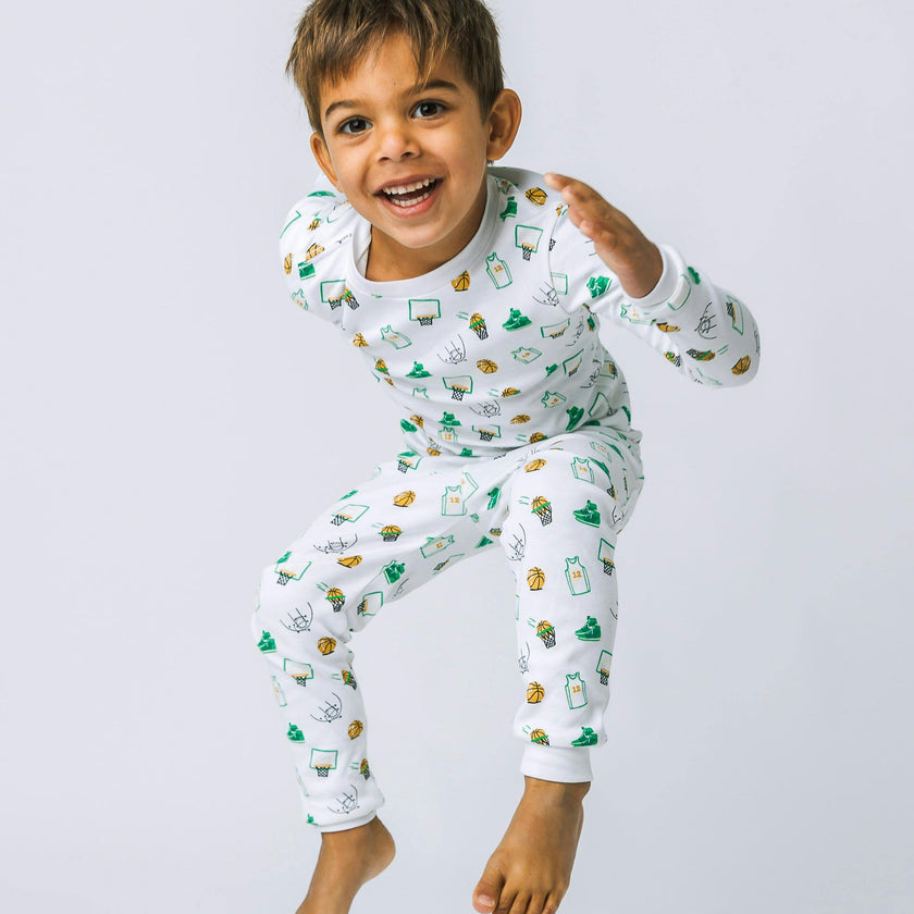 The Organic Long Sleeve Pajama Set [Hoops]
