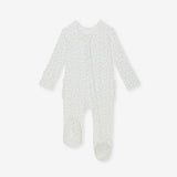 Andina Cream Pointelle Footie Ruffled Zippered One Piece