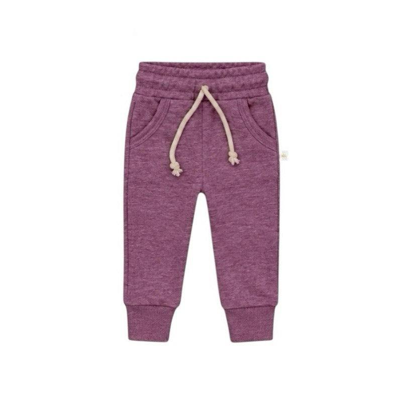 Heather Mauve Crewneck Terry Sweatshirt Sweatpant 2pc Sweatsuit Set
