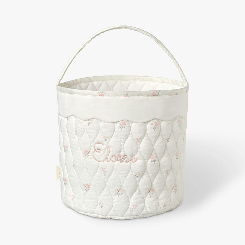 Quilted Storage Basket - Pink Ditsy Floral