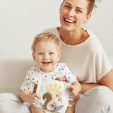 Soft Baby Book with Touch and Feel Pages - Sensory Book for Babies 0-6 Months with Textured Animals, Mirror & Crinkle Paper - Perfect for Baby Showers
