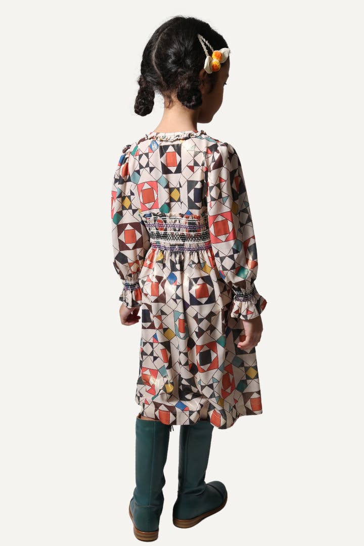 LUNA SMOCKED SHIRT DRESS
